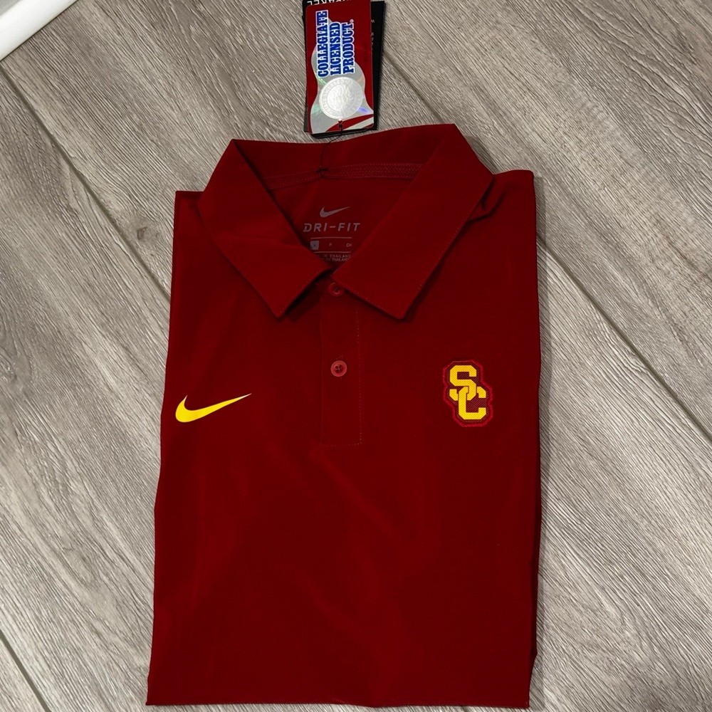 Nike Mens Dri Fit USC University of Southern California Polo Shirt Sz S NWT